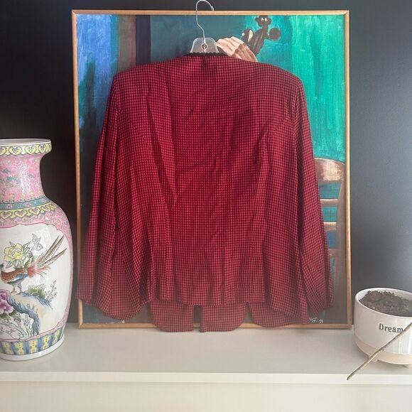 Jessica Howard Red and Black Houndstooth Jacket 12 - Picture 7 of 16